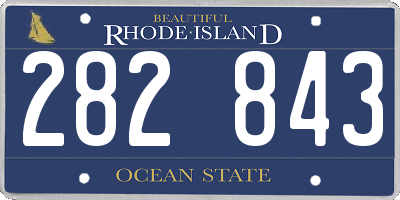RI license plate 282843