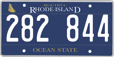 RI license plate 282844