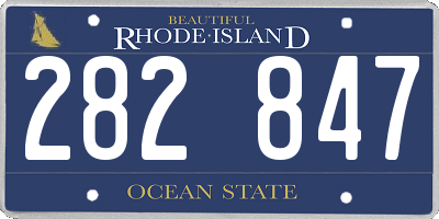 RI license plate 282847