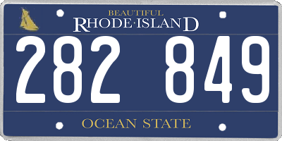 RI license plate 282849