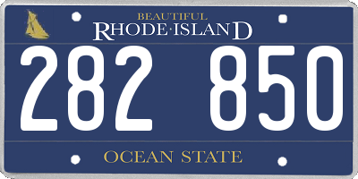 RI license plate 282850
