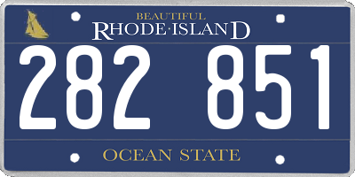 RI license plate 282851