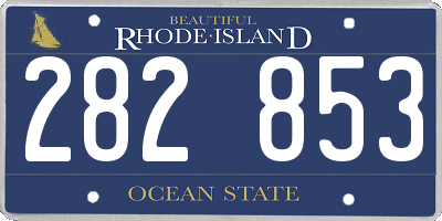 RI license plate 282853
