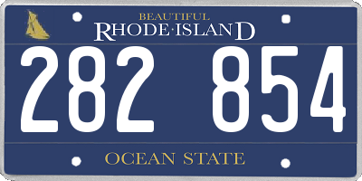 RI license plate 282854