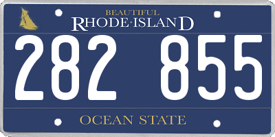 RI license plate 282855