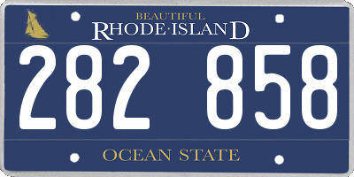 RI license plate 282858