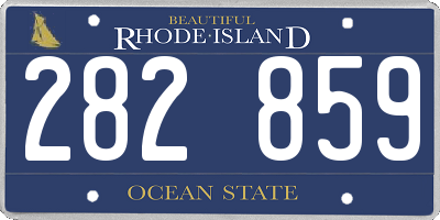 RI license plate 282859