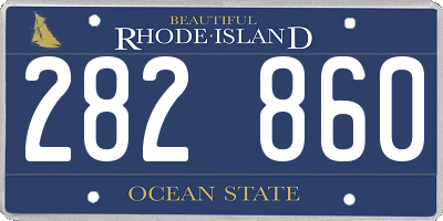 RI license plate 282860