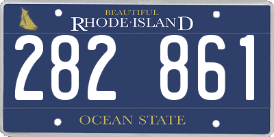 RI license plate 282861