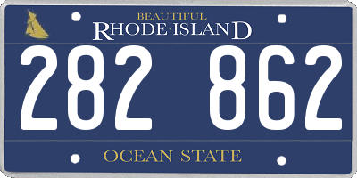 RI license plate 282862