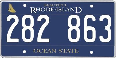 RI license plate 282863