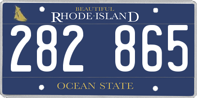 RI license plate 282865