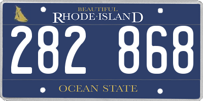 RI license plate 282868