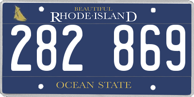 RI license plate 282869