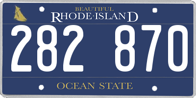 RI license plate 282870