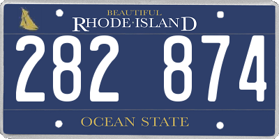 RI license plate 282874