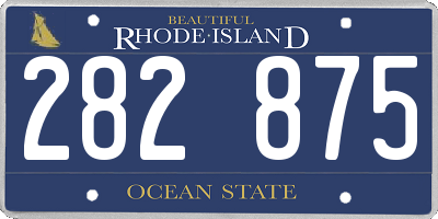 RI license plate 282875
