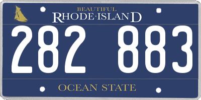 RI license plate 282883