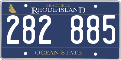 RI license plate 282885