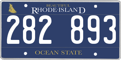 RI license plate 282893