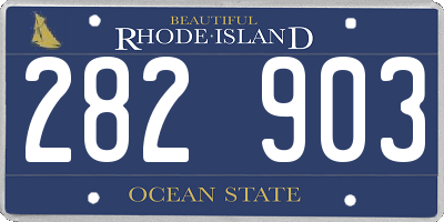 RI license plate 282903