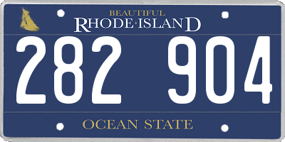 RI license plate 282904