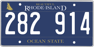 RI license plate 282914