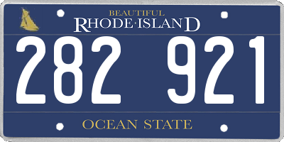 RI license plate 282921
