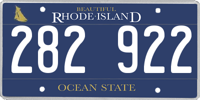 RI license plate 282922