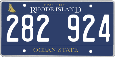 RI license plate 282924