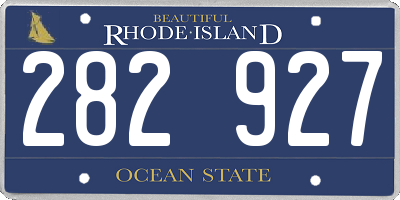 RI license plate 282927