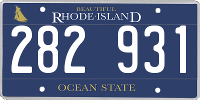 RI license plate 282931