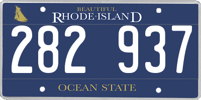 RI license plate 282937