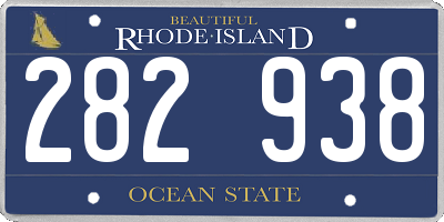 RI license plate 282938