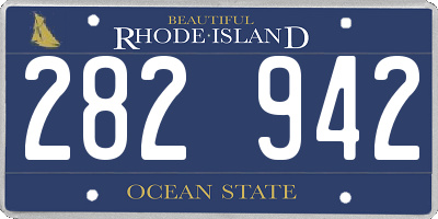 RI license plate 282942