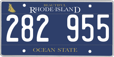 RI license plate 282955