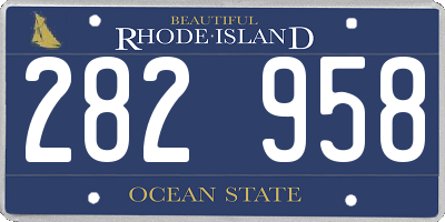 RI license plate 282958