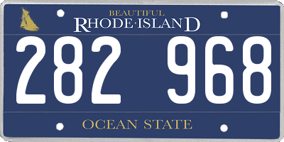 RI license plate 282968