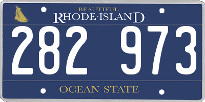 RI license plate 282973