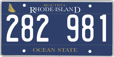RI license plate 282981