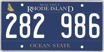 RI license plate 282986