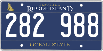 RI license plate 282988