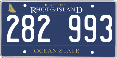RI license plate 282993