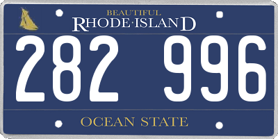 RI license plate 282996