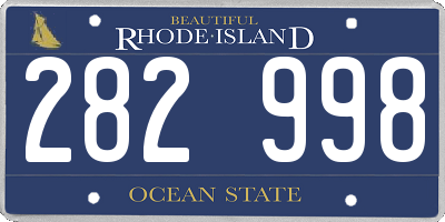 RI license plate 282998