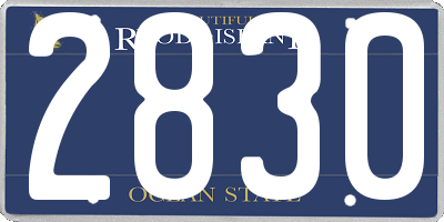 RI license plate 2830