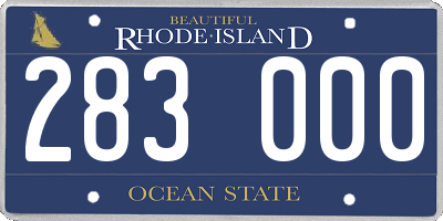 RI license plate 283000
