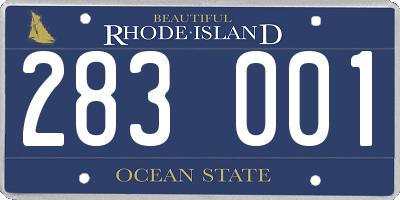 RI license plate 283001