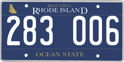 RI license plate 283006