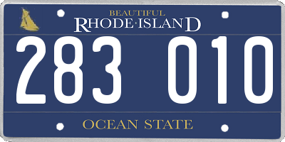 RI license plate 283010